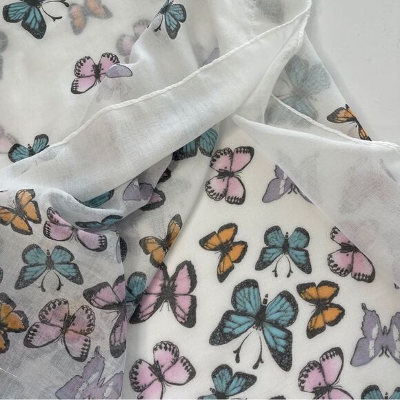 Sheer Cotton Butterfly Caftan Style Overlay, One Size - Picture 3 of 9